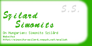 szilard simonits business card